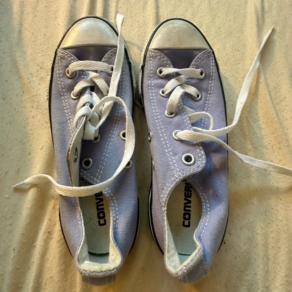 Converse Purple Canvas Sneakers with White Laces